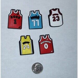 NBA Basketball Jersey Theme Shoe Charms Lot 5 Pieces